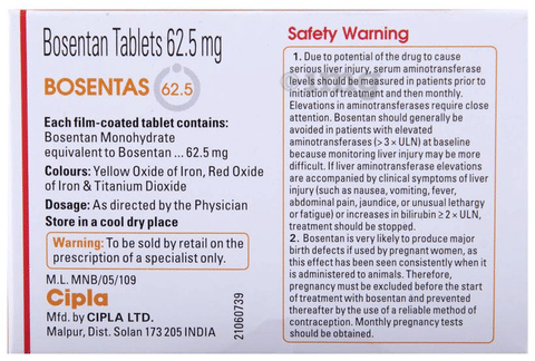 Bosentas 62.5 Tablet image