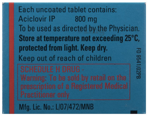 Zovirax 800 Tablet image
