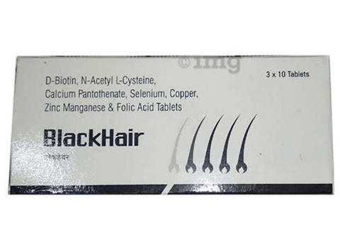 Blackhair Tablet For Used To Treat Hair Problems Packaging Size 3x10  Tablets at Rs 200piece in Bhopal
