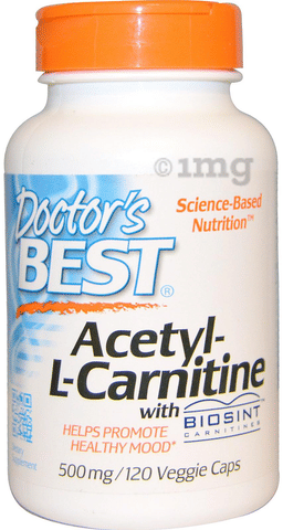 Doctor's Best Acetyl-L-Carnitine with Biosint 500mg Veggie Caps | Promotes  Healthy Mood: Buy bottle of 120.0 vegicaps at best price in India