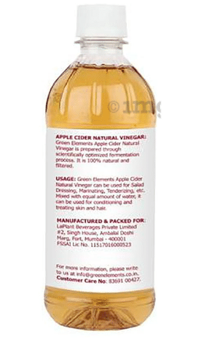 Green Elements Apple Cider Vinegar Natural: Buy bottle of 500 ml Liquid at  best price in India | 1mg