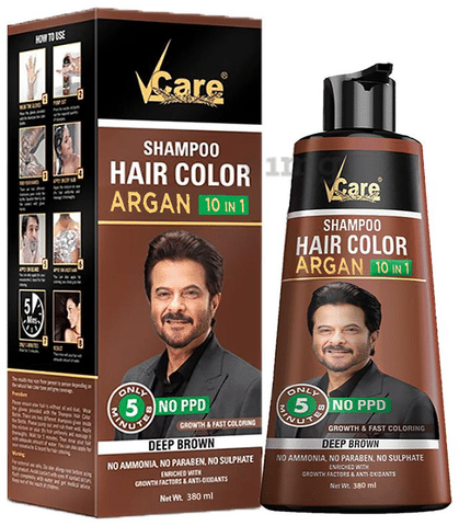 VCare VIP 5-in-1 Hair Colour Shampoo (Black, 180ml) - Walmart.com