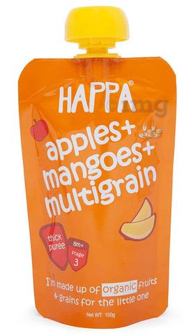 Happa Organic Fruit Puree Stage Apples Mangoes Multigrain
