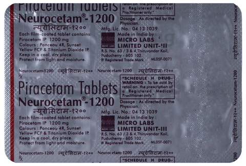 Neurocetam 1200 Tablet image Neurocetam 1200 Tablet image