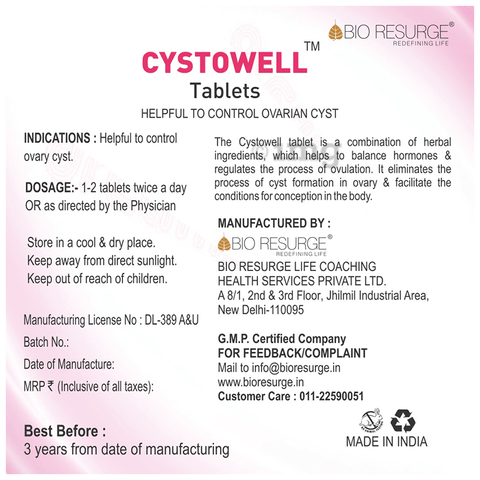 Bio Resurge Cystowell Tablet image Bio Resurge Cystowell Tablet image