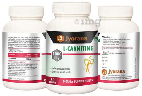 Jyorana L-Carnitine 1000mg Capsule: Buy bottle of 60.0 capsules at 𝗯𝗲𝘀𝘁  𝗽𝗿𝗶𝗰𝗲 in India