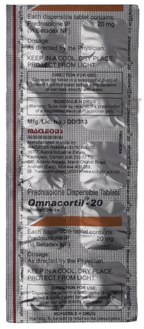 Omnacortil 20 Tablet DT View Uses Side Effects Price and