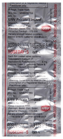 Roseday 5 Tablet View Uses Side Effects Price and Substitutes 1mg