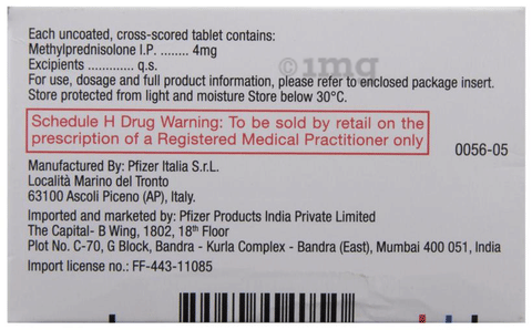 Medrol 4mg Tablet image