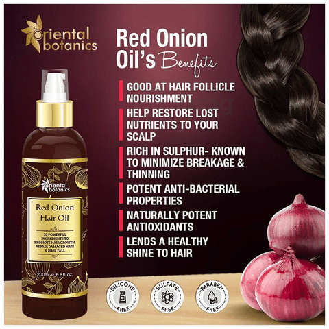Oriental Botanics Red Onion Hair Oil: Buy pump bottle of 200 ml Oil at best  price in India | 1mg