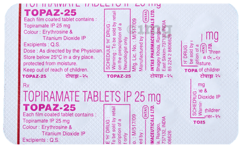 Topaz 25 Tablet image