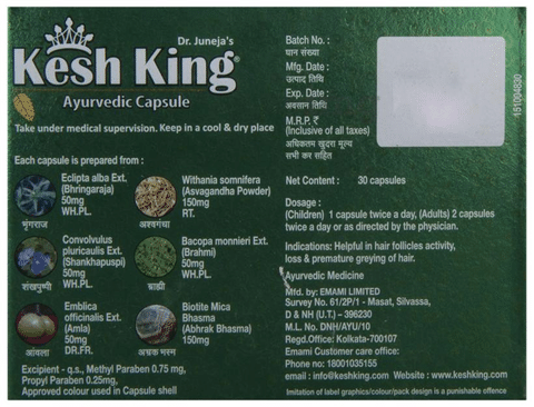 Kesh King Capsule Buy strip of 30.0 capsules at best price in India 1mg