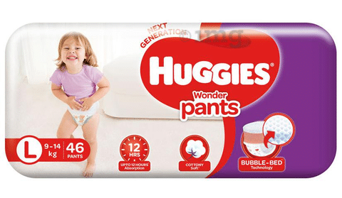 Up To 12 Hours Huggies Wonder Pants Diaper Size Extra large Packaging  Size 34
