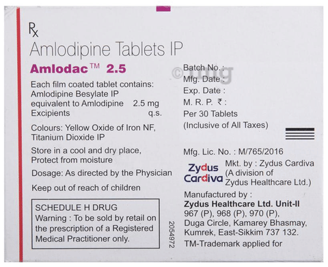 Amlodac 2.5 Tablet image Amlodac 2.5 Tablet image