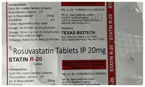 Statin R 20 Tablet image Statin R 20 Tablet image