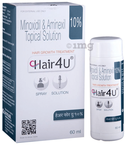 Hair 4U 10% Solution: View Uses, Side Effects, Price and Substitutes | 1mg