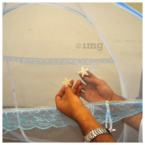 Healthgenie Single Bed Mosquito Net Blue Buy packet of 1.0