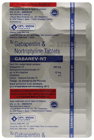Gabanev-NT 400mg/10mg Tablet