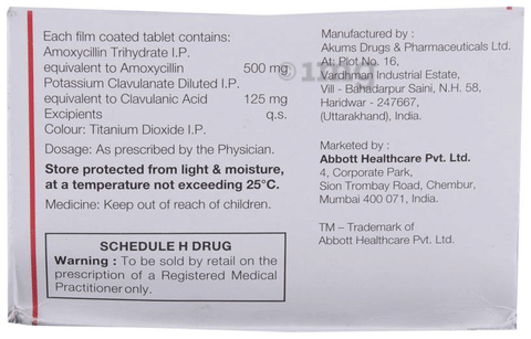 Tresmox CV 500mg/125mg Tablet image