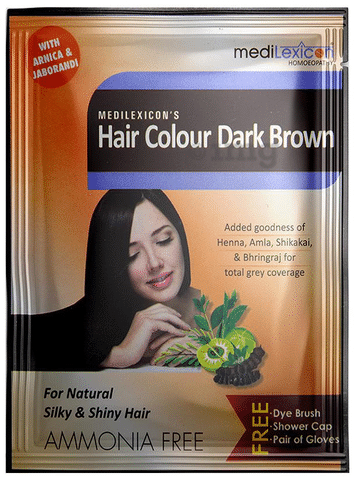 Medilexicon Hair Colour Sachet (10gm Each) Dark Brown: Buy box of 2 Sachets  at best price in India | 1mg