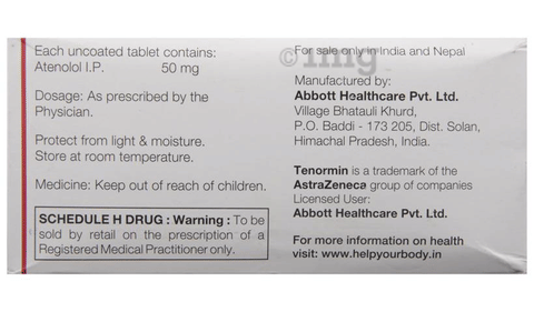 Tenormin 50 Tablet image