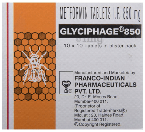 Glyciphage 850 Tablet image Glyciphage 850 Tablet image