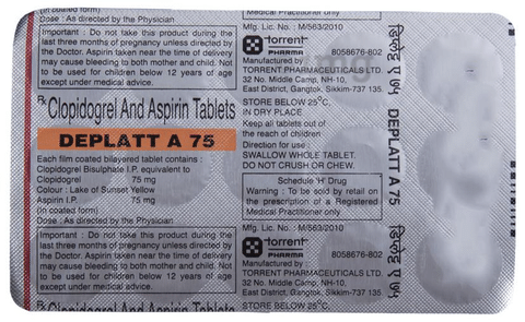 Deplatt A 75 Tablet View Uses Side Effects Price And Substitutes 1mg