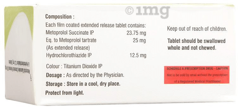 Genericart Metoprolol Succinate+Hydrochlorothiazide 25mg /12.5mg Tablet ER