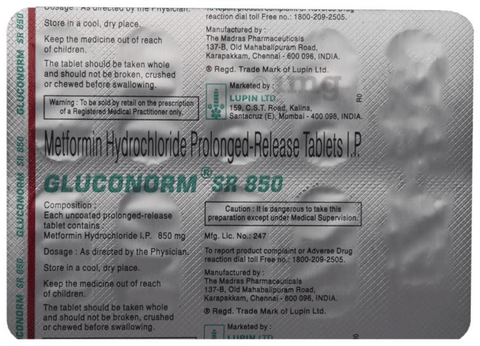 GlUCOnorm SR 850 Tablet image