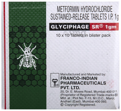 Glyciphage SR 1gm Tablet image Glyciphage SR 1gm Tablet image