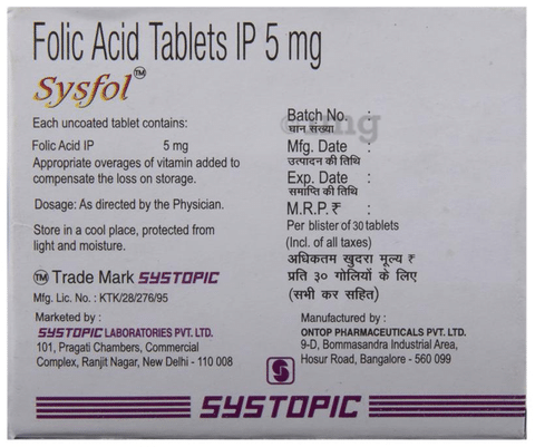 Sysfol 5mg sales