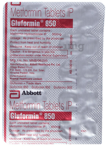 Gluformin 850 Tablet image