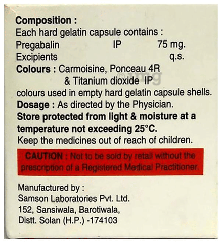 Prebagal 75 Capsule image