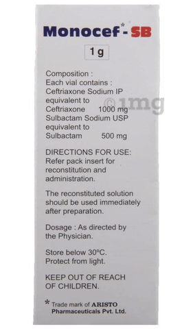 Monocef-SB 1g Injection image
