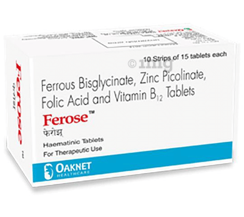 Ferose-F, Tablets, Iron Supplement - 30 Tablets