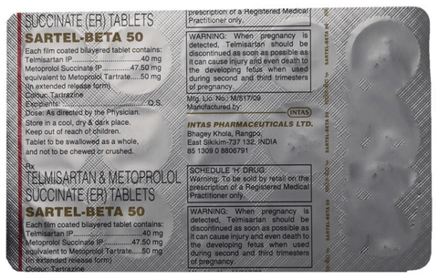 Sartel-Beta 50 Tablet ER image