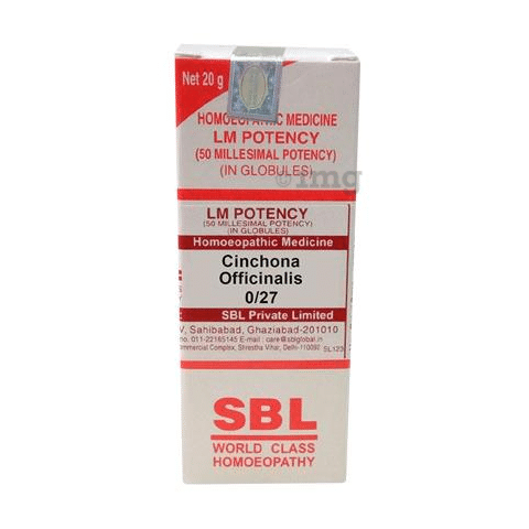 SBL Cinchona Officinalis 0/27 LM: Buy bottle of 20.0 gm Globules at best  price in India