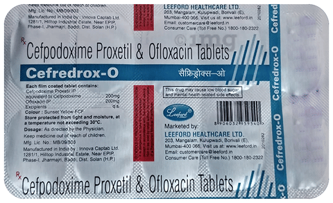 Cefredrox O 200mg/200mg Tablet image