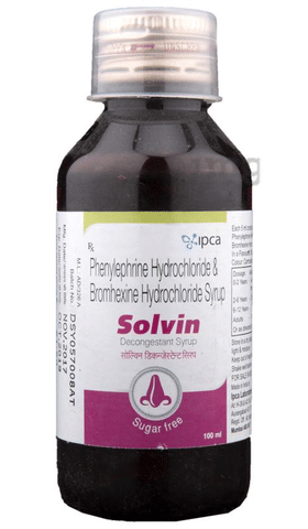 Solvin Decongestant Syrup Sugar Free image