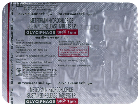 Glyciphage SR 1gm Tablet image Glyciphage SR 1gm Tablet image