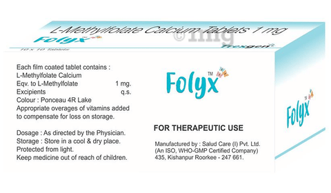 Folyx L-Methylfolate 1mg Tablet image Folyx L-Methylfolate 1mg Tablet image