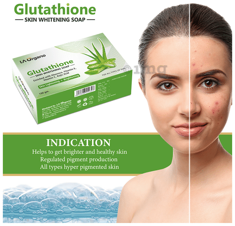 LA Organo Glutathione Skin Whitening Soap Aloevera: Buy box of 100.0 gm Soap at best price in India