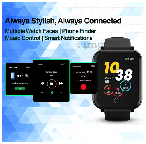 Goqii smart vital plus spo2 1.57 hd smart watch Clearance