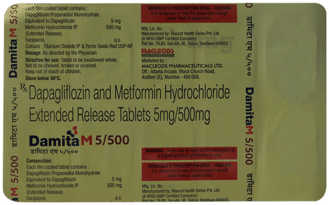 Damita M 5mg/500mg Tablet