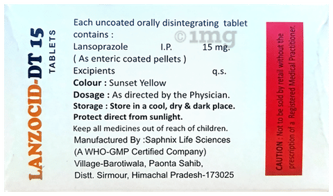 Lanzocid-DT 15 Tablet Orange image Lanzocid-DT 15 Tablet Orange image