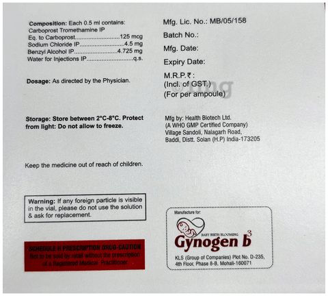 Gyprost 125 Injection image Gyprost 125 Injection image