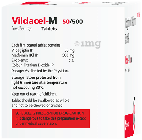 Vildacel-M 50/500 Tablet image Vildacel-M 50/500 Tablet image