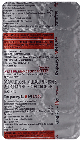 Daparyl-VM 5/500 Tablet SR image Daparyl-VM 5/500 Tablet SR image