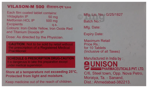 Vilason-M 500 Tablet image