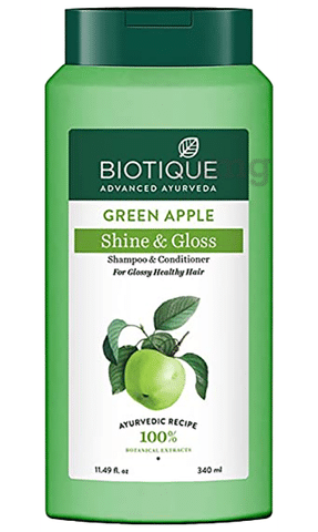 kaptajn foretrække sikkert Biotique Bio Green Apple Fresh Shine & Gloss Shampoo & Conditioner: Buy  bottle of 340 ml Shampoo at best price in India | 1mg